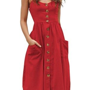 Red Solid Dress
